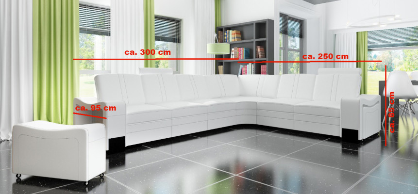 LEDEREN BANKSTEL XXL WOONLANDSCHAP SET LEDEREN HOEKBANK SET met USB BEKLEDING