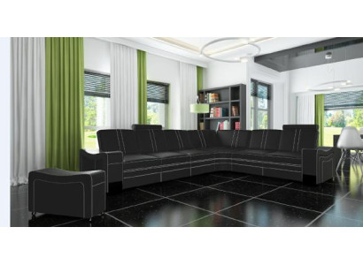 LEDER HOEKBANK SET Op maat gemaakt USB LEDEREN BANKSTEL XXL WOONLANDSCHAP Nieuw