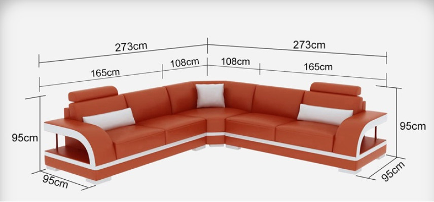 Leren bank met USB, woonlandschap hoekbank hoek bankstel design Modern bankstel G8011B