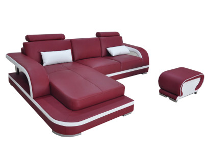 Leder Hoekbank Set Bankstellen Bankstellen Bekleding Woonlandschap Luxe Hoekbank