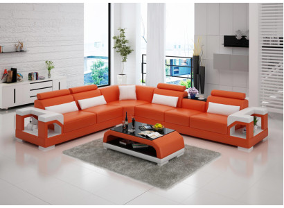 Bank leren bank bank woonlandschap hoek hoekbank modern ontwerp garnituur