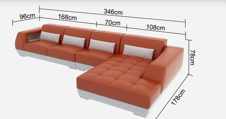 Leren hoekbank + USB-set woonlandschap gestoffeerd L-vorm bankbank G8024C  Leren hoekbank + USB-set woonlandschap gestoffeerd L-vorm bankbank G8024C