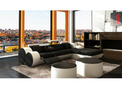 Op maat gemaakte LEDEREN BANKSTEL HOEKSOFA LEER HOEKSOFA WOONLANDSCHAP USB