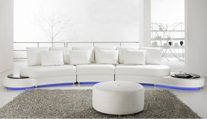 Ledersofa Bank Woonsamenstelling Hoekbank Hoeksalon Ontwerp Modern Sofa A1126