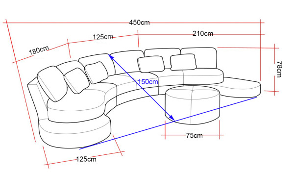 Ledersofa Bank Woonsamenstelling Hoekbank Hoeksalon Ontwerp Modern Sofa A1126