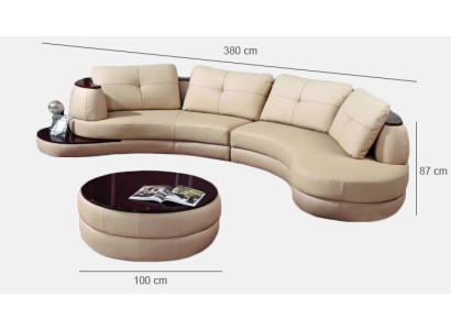 Designer Ronde USB hoekbank woonlandschap Ronde bank leren bankbank U-vorm
