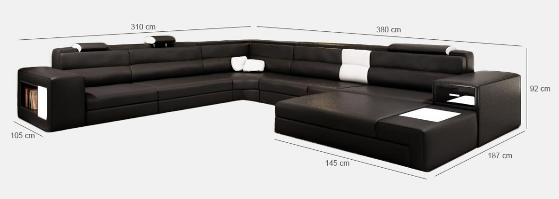 Modern Elegant U-vormige leren hoekbank voor stijlvolle woonkamers bank