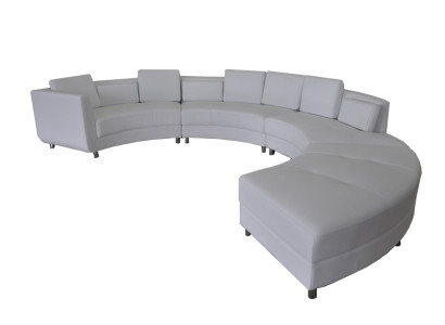 Leren bankstel met USB ronde bank woonlandschap set modern design Ronde bank Nieuw