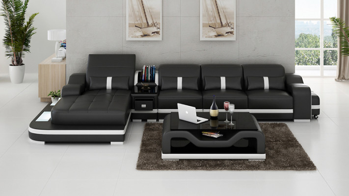 Lederen bank bank woonlandschap hoekbank hoekbank set ontwerp modern G8027C   Leren bankstel bank woonlandschap hoekbank hoekbank set modern ontwerp G8027C