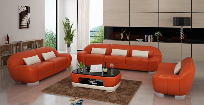 Sofaset 3+2+1 Bank Bekleding Zit Lederen Set Nieuw Homberg W
