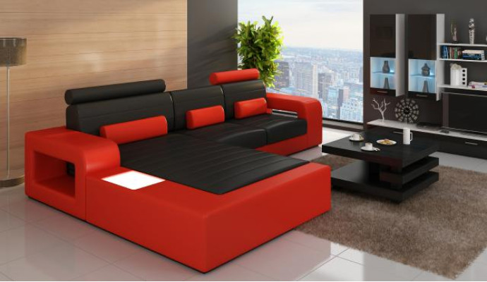 LEDER SOFA SET HOEKE BANK met USB HOEK BANKSTEL LEDEREN BANK Op maat gemaakt