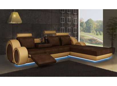 TEXTIELBANKSTEL GARNITUUR HOEKCOUCH USB Maatwerk WOONLANDSCHAP BANKSTEL