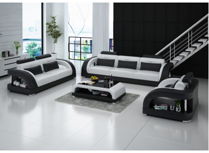 Ontwerp leren bankstel bankstellen 3+2+1 zits set bankstel bankstel bankstel USB.