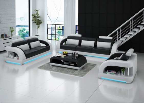 Ontwerp leren bankstel bankstellen 3+2+1 zits set bankstel bankstel bankstel USB.
