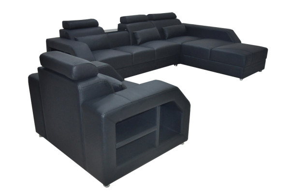 Leder hoekbank met USB-set Bankstellen Banken Bekleding Woonlandschap Fauteuil Hoek