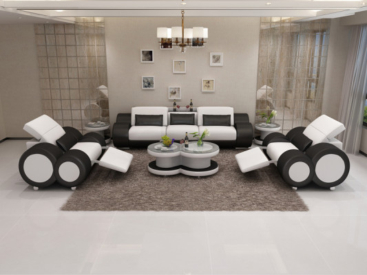 Leren bankstel Bankstel Nieuw 3+1+1 zits bankstel Modern design Sofa