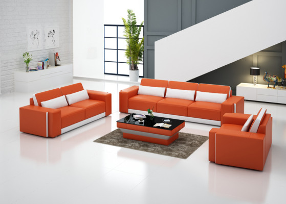 Leren bankstel met USB, bank woonlandschap bankstel bankstel design modern.