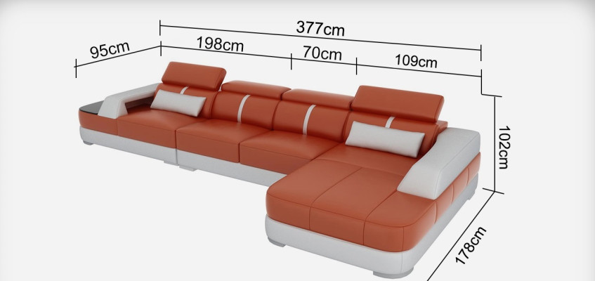 Leren bank gestoffeerde zits hoekbank set woonlandschap woonkamer bank met USB