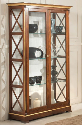 Massief houten vitrinekast glazen kast massief houten vitrine woonkamer meubels dressoir nieuw