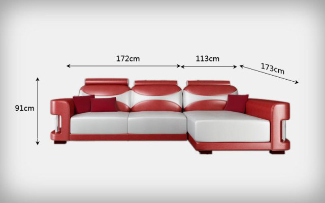 Hoekbank Hoekbank met USB-bekleding van lederen woonlandschap Chaiselounge Wies.