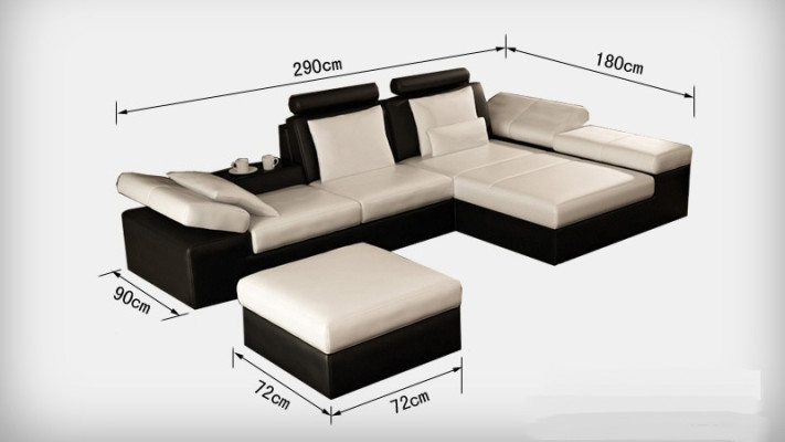 Leren bankstel bank met USB woonlandschap hoekbank set ontwerp Modern Sofa K5014C