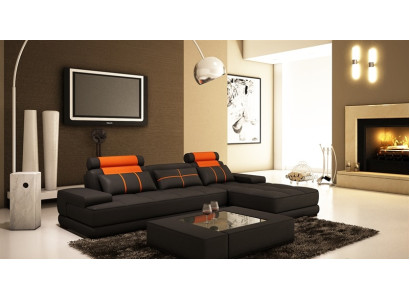 Leren hoekbank met USB-bekleding, hoekdesignbanken, banken in Parijs S / O