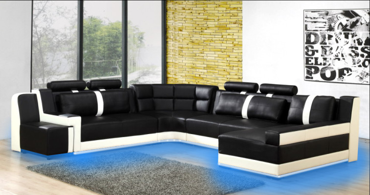 Hoekbank Beklede Bank Bank Woonlandschap Zit Hoek Garnituur Leer Textiel PH26