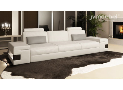 Moderne luxe designerbankstel 3-zits meubel gestoffeerd textiel witte banken xxl grote