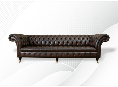 xxl Grote Bank Chesterfield 265cm Decoratieve Beklede Banken 4 Zits Leder