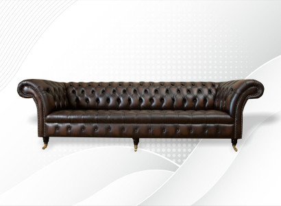 xxl Grote Bank Chesterfield 265cm Decoratieve Beklede Banken 4 Zits Leder