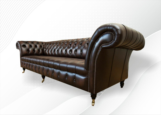 xxl Grote Bank Chesterfield 265cm Decoratieve Beklede Banken 4 Zits Leder