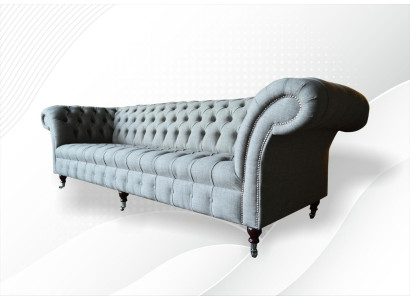 xxl Grote bank Chesterfield 265cm gestoffeerde banken 4-zits textiel modern.  xxl Grote Chesterfield-bank 265cm gestoffeerde banken 4-zits textiel modern.
