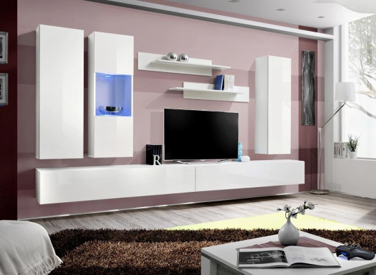 Woonwand Hout Woonkamer Meubels Wit TV-standaard Modern Design Wandplanken