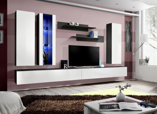 Luxe tv-meubelstandaard van hout, ontworpen in een moderne stijl voor de woonkamer. Nieuw.
