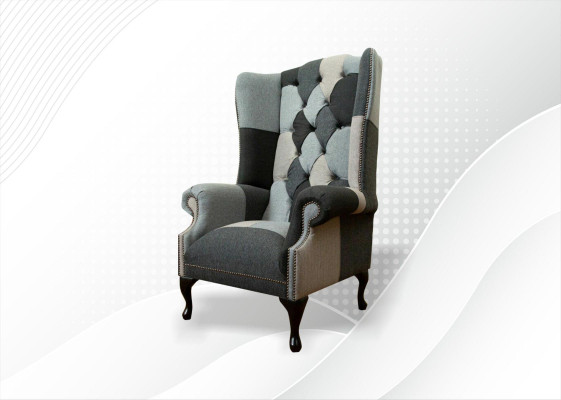 Luxe gestoffeerde klassieke Chesterfield fauteuil 1-zitter oorfauteuil éénzitter nieuw