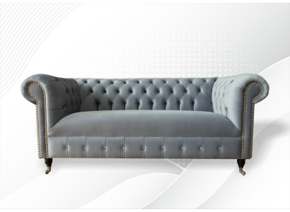 Chesterfield Bank Bank Bekleding Stof Leer Textiel Bankstel Decoratie Set