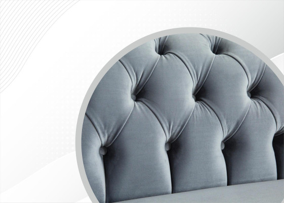 Chesterfield Bank Bank Bekleding Stof Leer Textiel Bankstel Decoratie Set