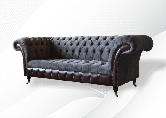Chesterfield 3-zits woonkamerbank bank bekleding zitting textiel stof