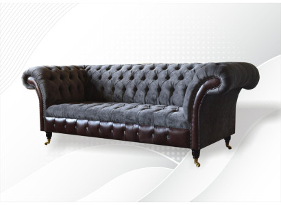 Chesterfield 3-zits woonkamerbank bank bekleding zitting textiel stof