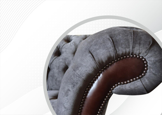 Chesterfield 3-zits woonkamerbank bank bekleding zitting textiel stof