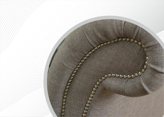 Grijze Chesterfield sofa bank stoffen lederen bank fluwelen set