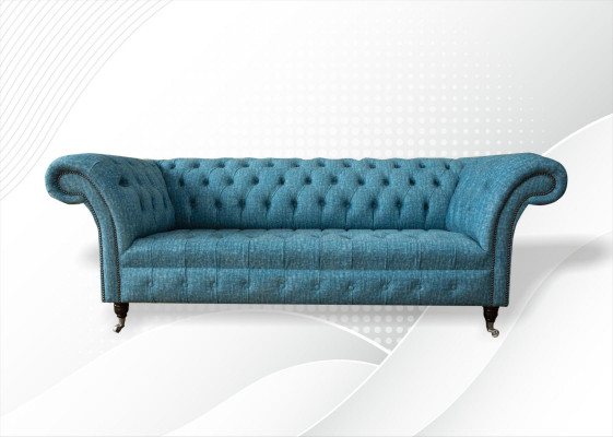 Chesterfield Bank Bank Bekleding 3 Zits Decor Banken Zit Set Sofas