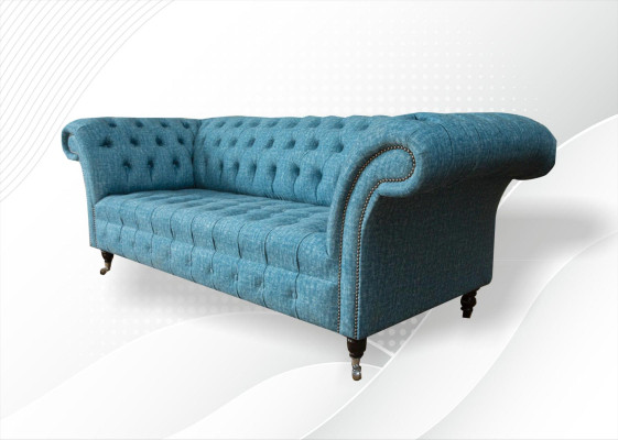 Chesterfield Bank Bank Bekleding 3 Zits Decor Banken Zit Set Sofas