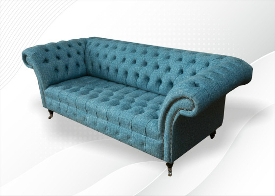 Chesterfield Bank Bank Bekleding 3 Zits Decor Banken Zit Set Sofas