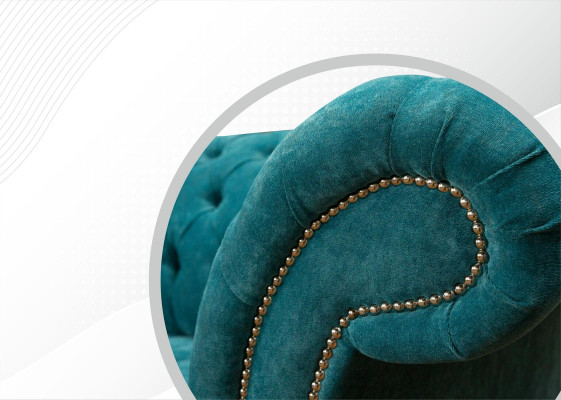 Chesterfield bank gestoffeerde bankstellen Klassieke textiel Turquoise 3-zits.