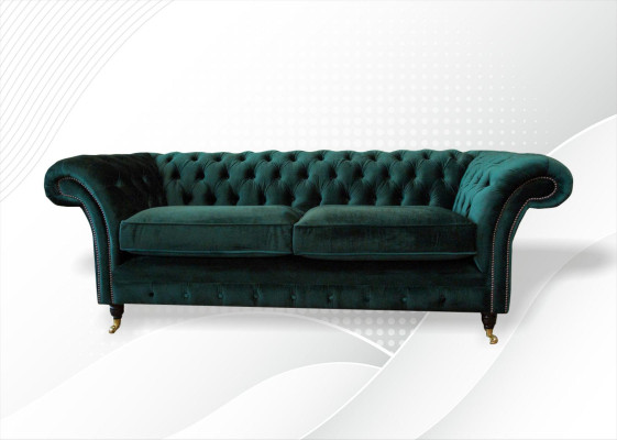 Klassieke Chesterfield bank Beklede Sofa Sofas Fluweel 3-zits Chester