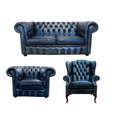 Sofagroep Chesterfield leren bank bank bank leren bekledingsoorstuk fauteuil