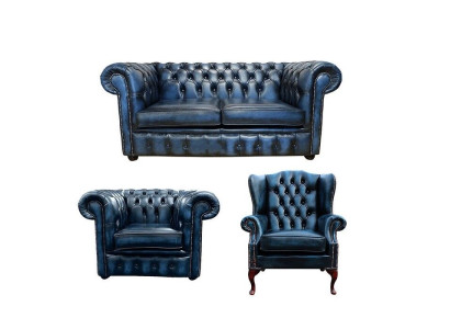 Sofagroep Chesterfield leren bank bank bank leren bekledingsoorstuk fauteuil