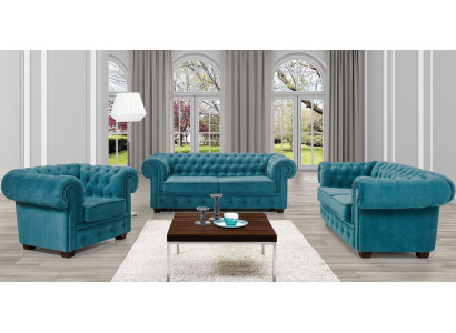 Bankstel bank bank 3 + 2 + 1 - Set slaapbank bankstel Chesterfield