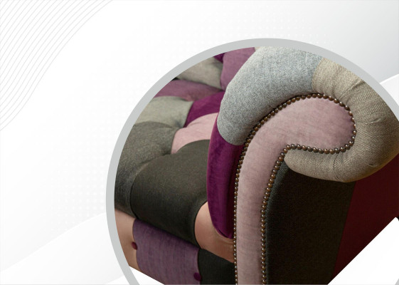 Chesterfield 3-zits Designer meubels Nieuw Modern Ontwerp Textiel Woonkamer Banken